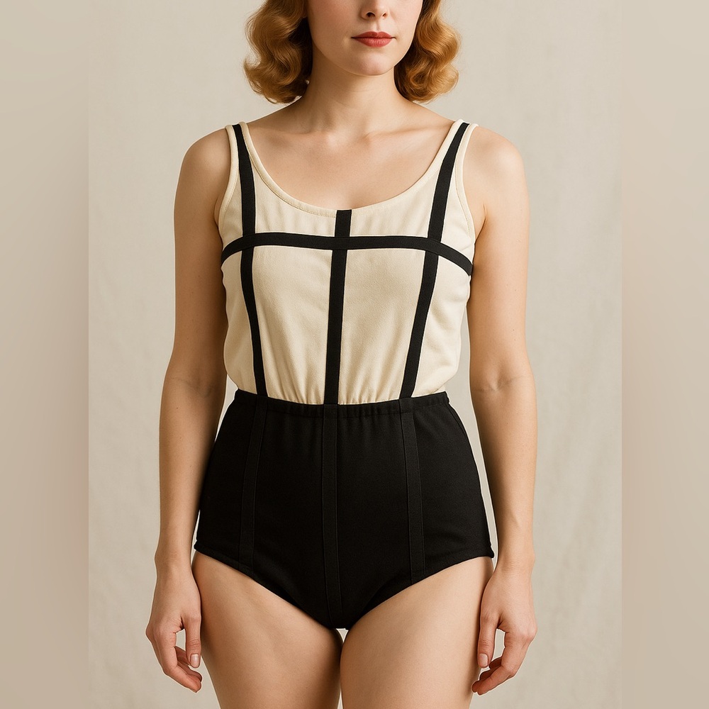 Chas L. Lewis Hollywood Bodysuit – 1940s–50s Pin-Up Stagewear – Rare